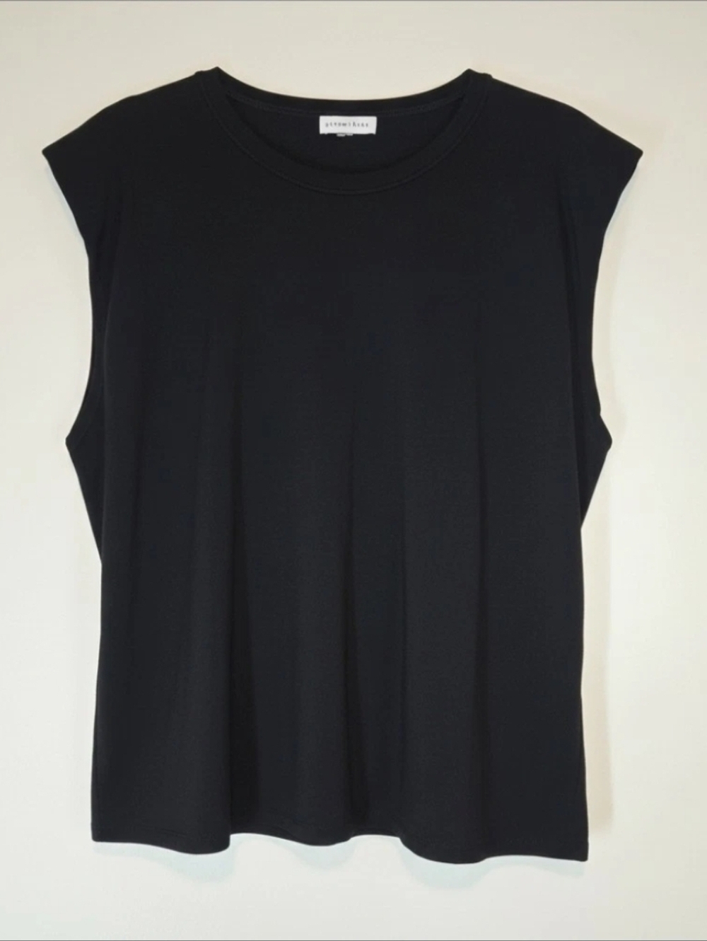 Gianni Bini Top Kelia Muscle Shoulder Pad Sleeveless Crewneck Knit Tank Large